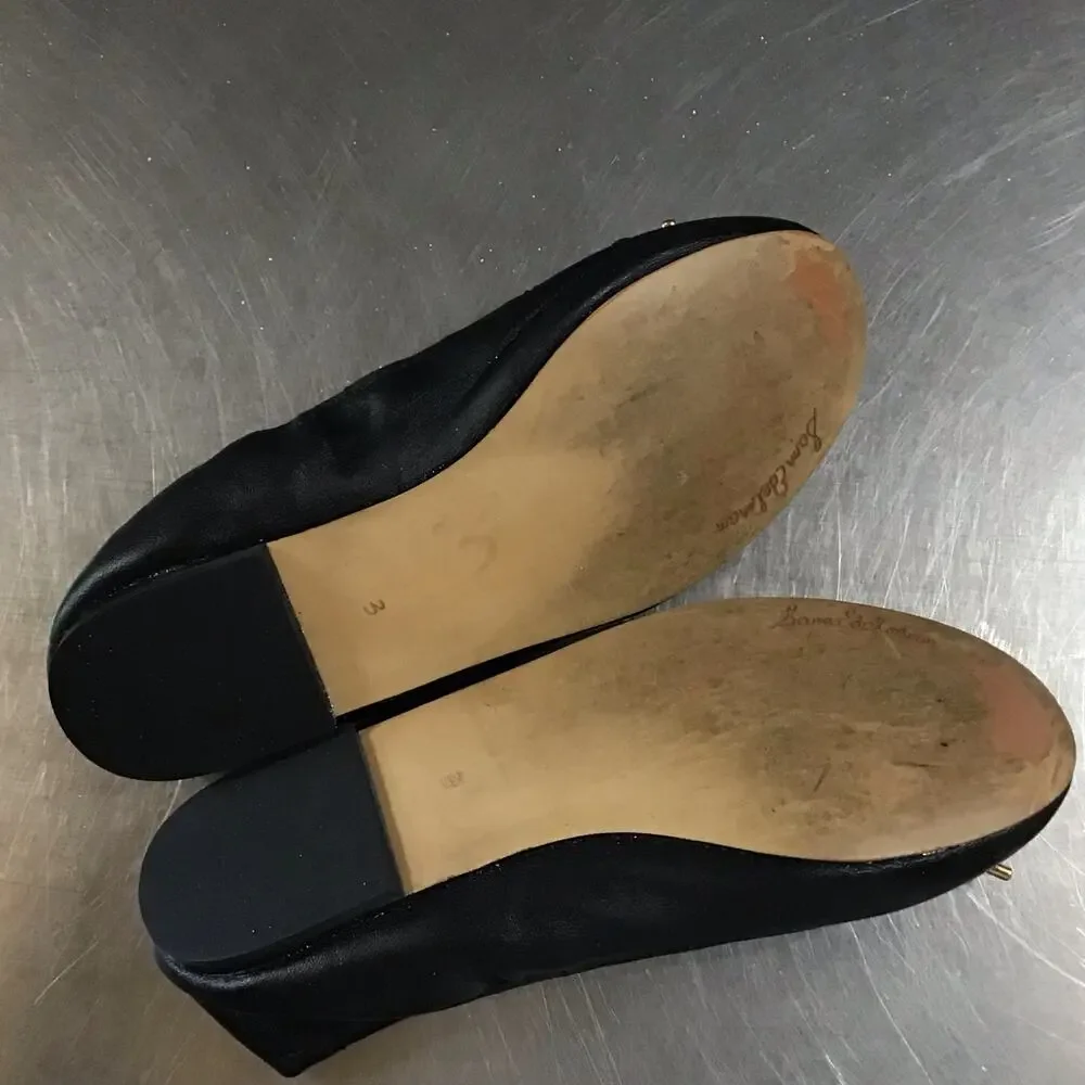 Sam Edelman Girls Felicia Black Leather Bow Round-Toe Ballet Flats Shoes 3